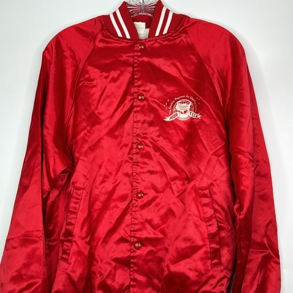 Vintage Miss Teen Pageant Red Satin Button Jacket Size S/M - Picture 2 of 12